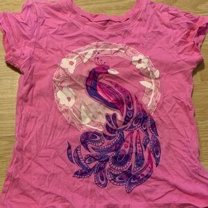 The Children's Place Pink Graphic Peacock Tee